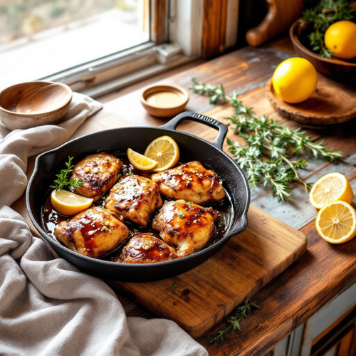 Lemon-Ginger Glazed Chicken Thighs