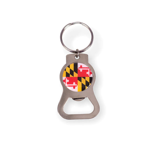 MD Flag Circle Bottle Opener Keychain