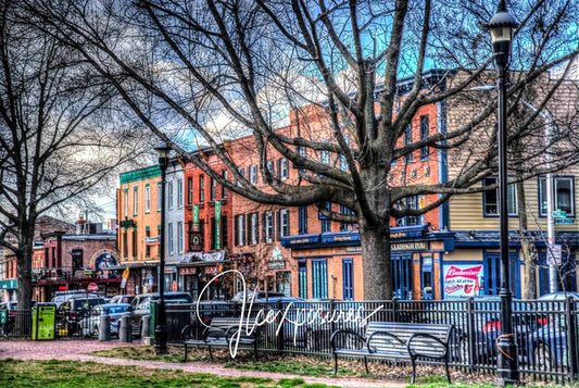 Jeff Cohen 10x13 Unframed Prints Canton Square with Benches