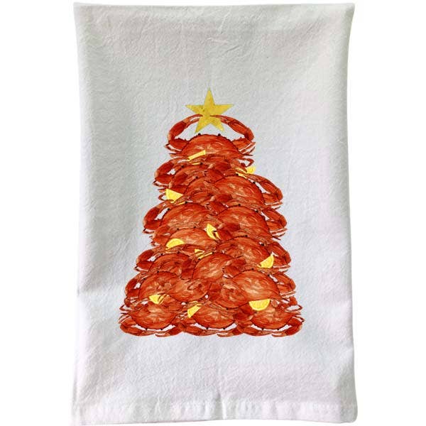 B McVan Designs - Christmas - Steamed Crab Tree Flour Sack Towel