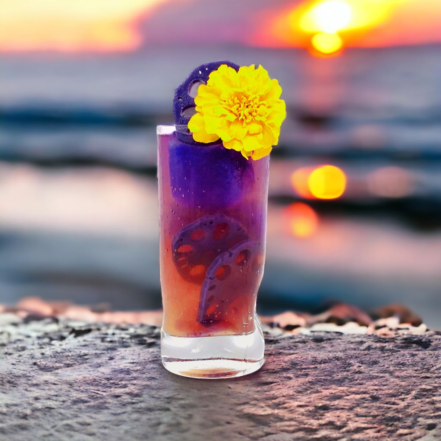 Wild Hibiscus Flower Company - Lotus Slices in Butterfly Pea & Elderflower Syrup