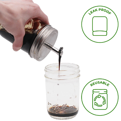 Mason Jar Lifestyle - Stainless Steel Pour Spout Oil Cruet Lids for Mason Jars: Regular mouth