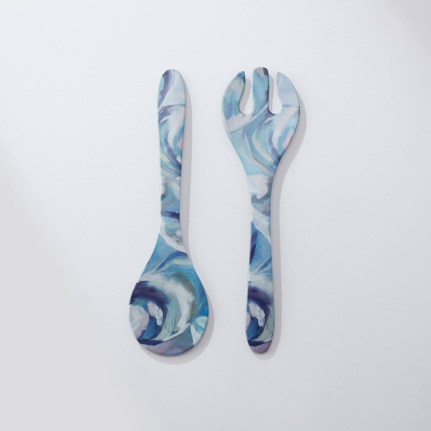 Kim Hovell Art - Melamine Salad Utensils - Flowing Shells