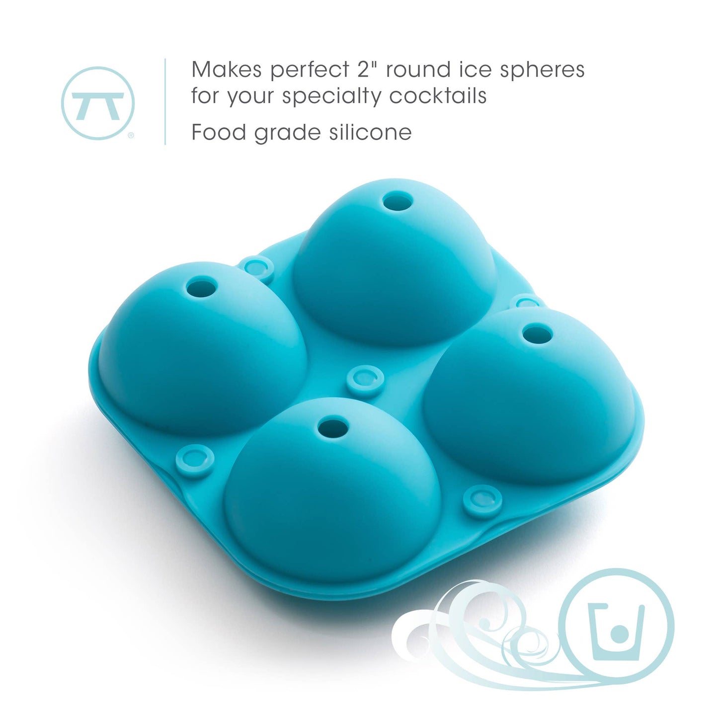 Fox Run Brands - Outset Silicone Ice Sphere Mold, 4.84” x 4.84” x 1.89"