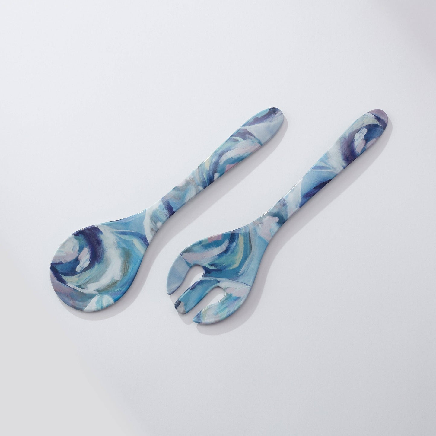 Kim Hovell Art - Melamine Salad Utensils - Flowing Shells