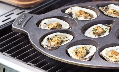 Fox Run Brands - Outset Cast Iron Oyster Grill Pan, 12 Cavities