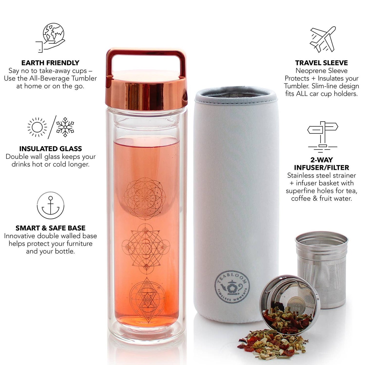 Teabloom - Teabloom All-purpose Beverage Tumbler   15 Oz / 450 ml