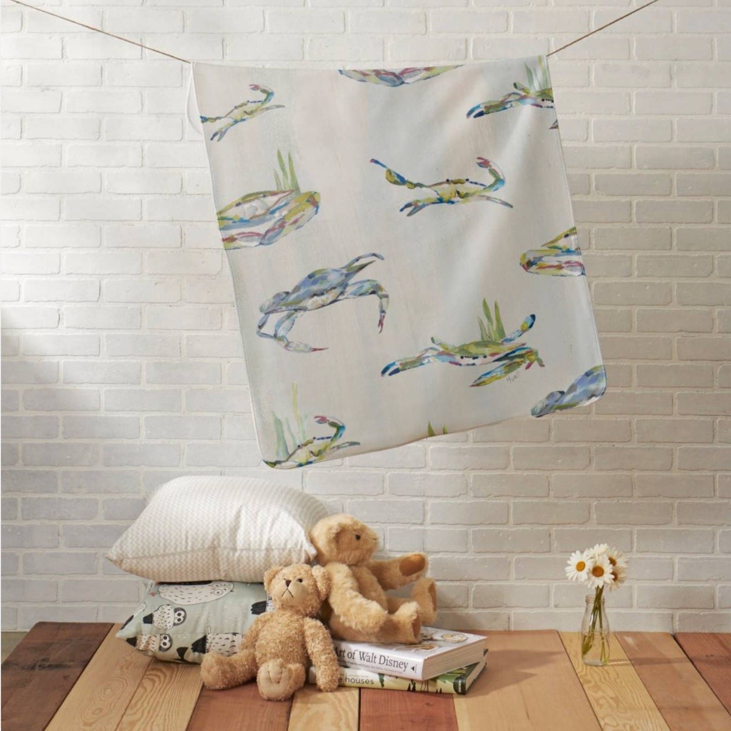 Kim Hovell Art - Baby Blanket - Crabby