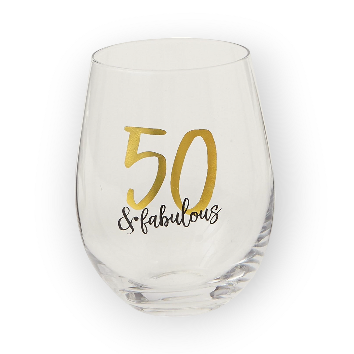 Mud Pie Stemless Birthday Wine Glasses 50