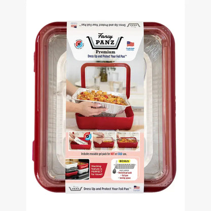 Fancy Panz - Premium Set - Pan Frame w/ Lid & Hot or Cold Gel Pack - Red