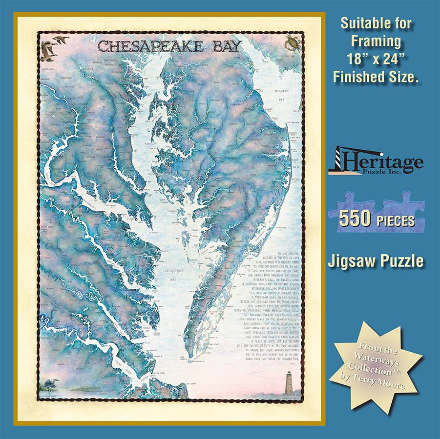 Heritage Puzzle - Chesapeake Bay Waterways Map 550 Piece Puzzle