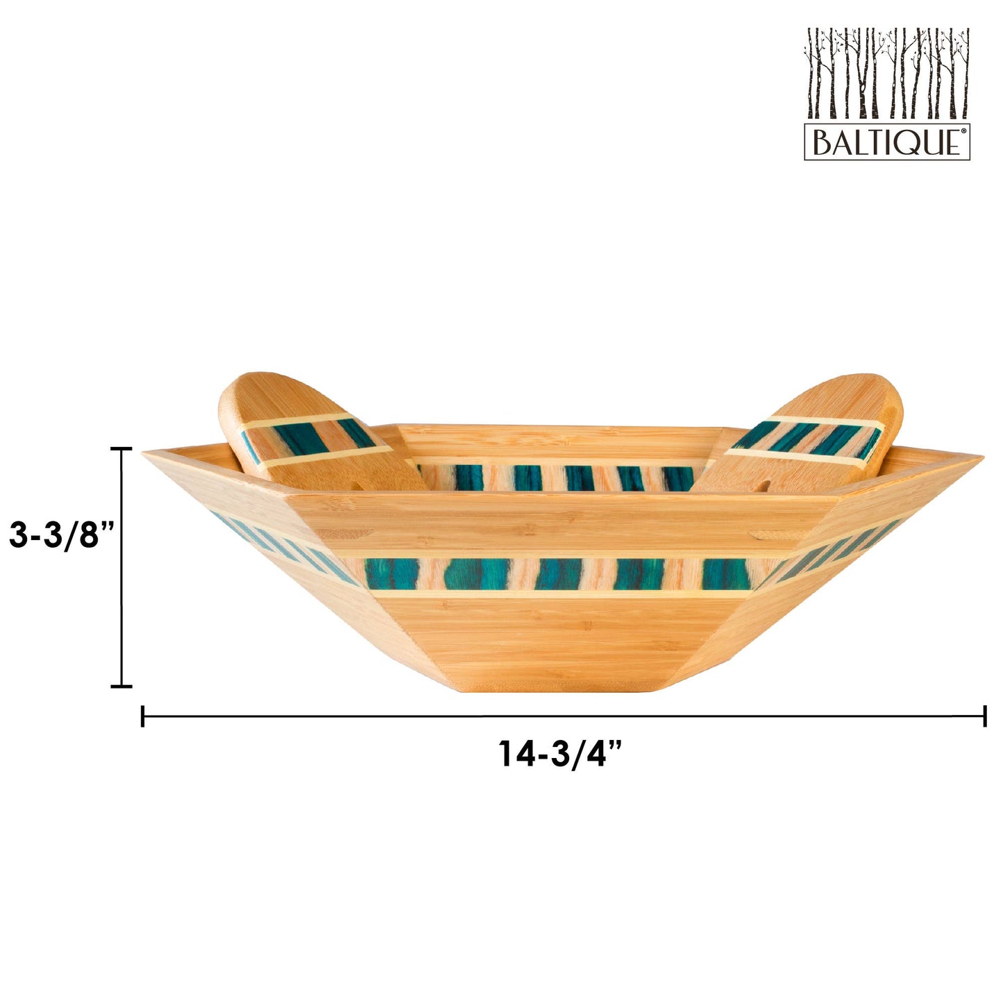 Totally Bamboo - Baltique® Mykonos Collection 14" Salad Bowl with Salad Hands