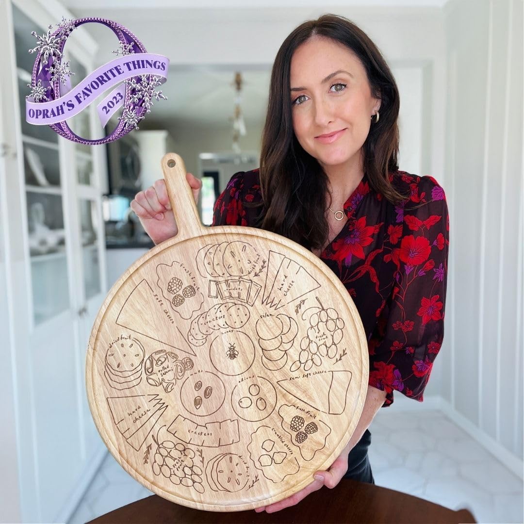 Meg Quinn Cheese Map Board - Round  Board with Handle