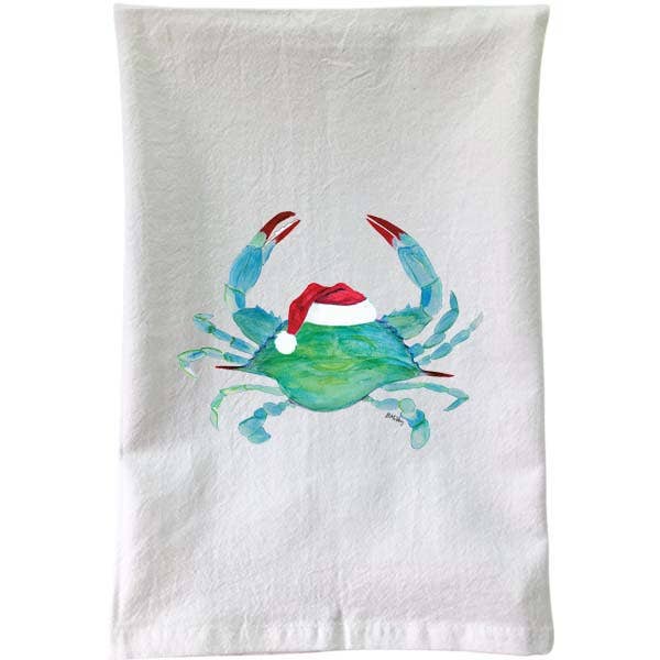 B McVan Designs - Christmas -Santa Clawdia Crab Flour Sack Towel