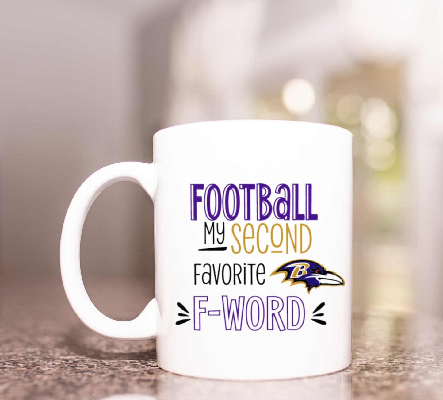 Colorful Creek Studio - Sports mug, Baltimore Ravens FOOTBALL My Second Fav F-Word