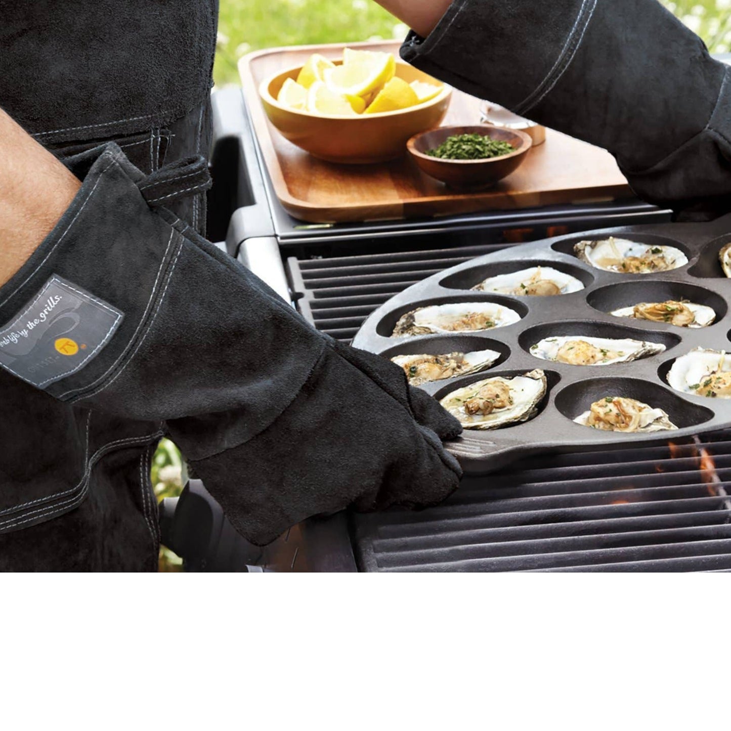 Fox Run Brands - Outset Grill Gloves Black Leather 15"