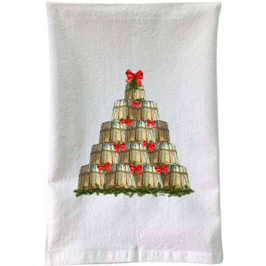 B McVan Designs - Christmas -Crab Basket Tree Flour Sack Towel