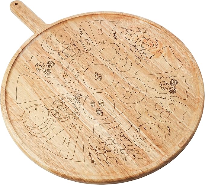 Meg Quinn Cheese Map Board - Round  Board with Handle