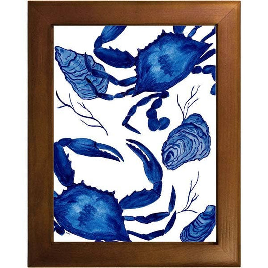 Blue Crab & Oysters Tile Trivet | B McVan Designs