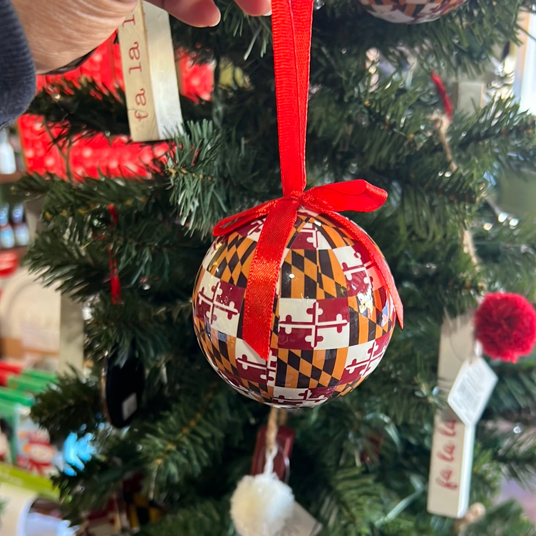 Maryland Flag Wrapped Ornament