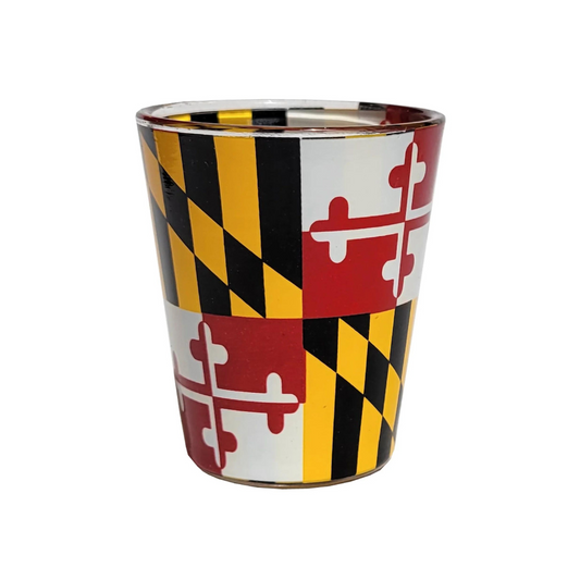 Maryland Flag Full Wrap Shot Glass