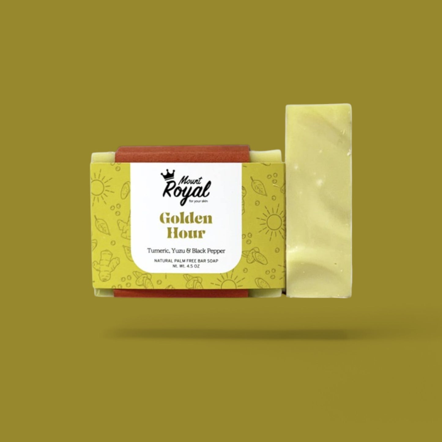 Golden Hour Bar Soap with turmeric and black pepper, handcrafted for a warm, nourishing cleanse.