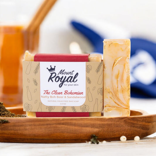 Mount Royal Soaps - The Clean Bohemian - Sandalwood & Natty Boh Bar Soap