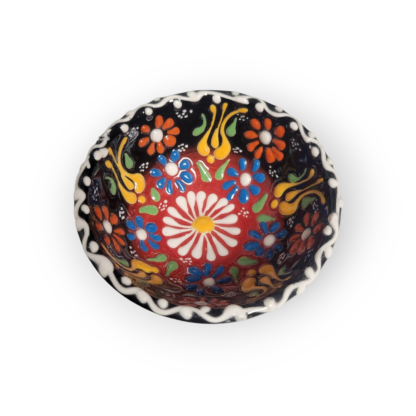 2" Round Embossed Ceramic Bowl