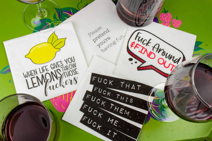 Twisted Wares - Please Pretend You're Having Fun | Funny Cocktail Napkins