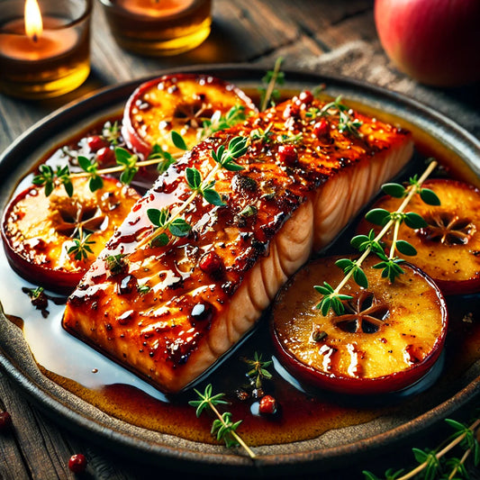 Apple Balsamic Glazed Salmon