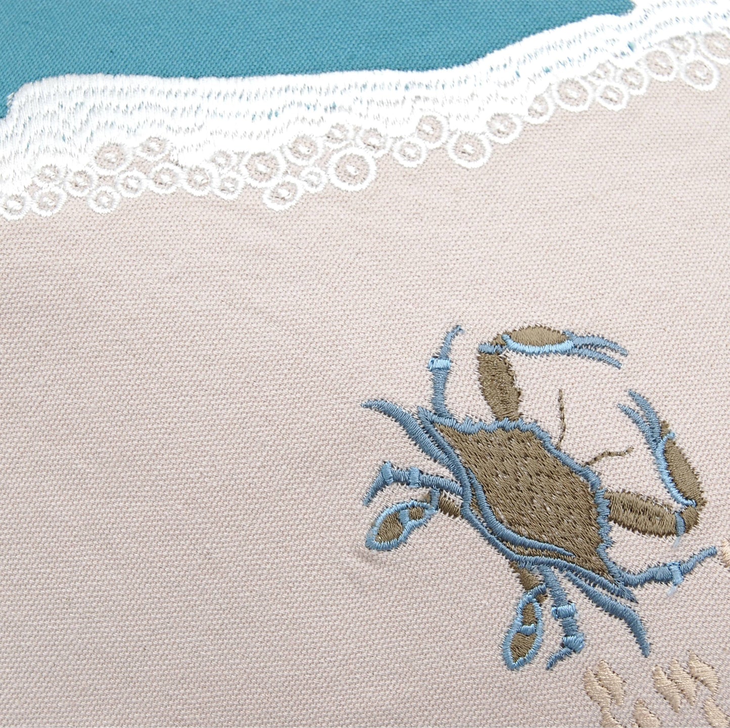 Rightside Design - Embroidered Baby Crab and Beach Waves Table Runner