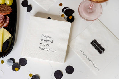 Twisted Wares - Please Pretend You're Having Fun | Funny Cocktail Napkins