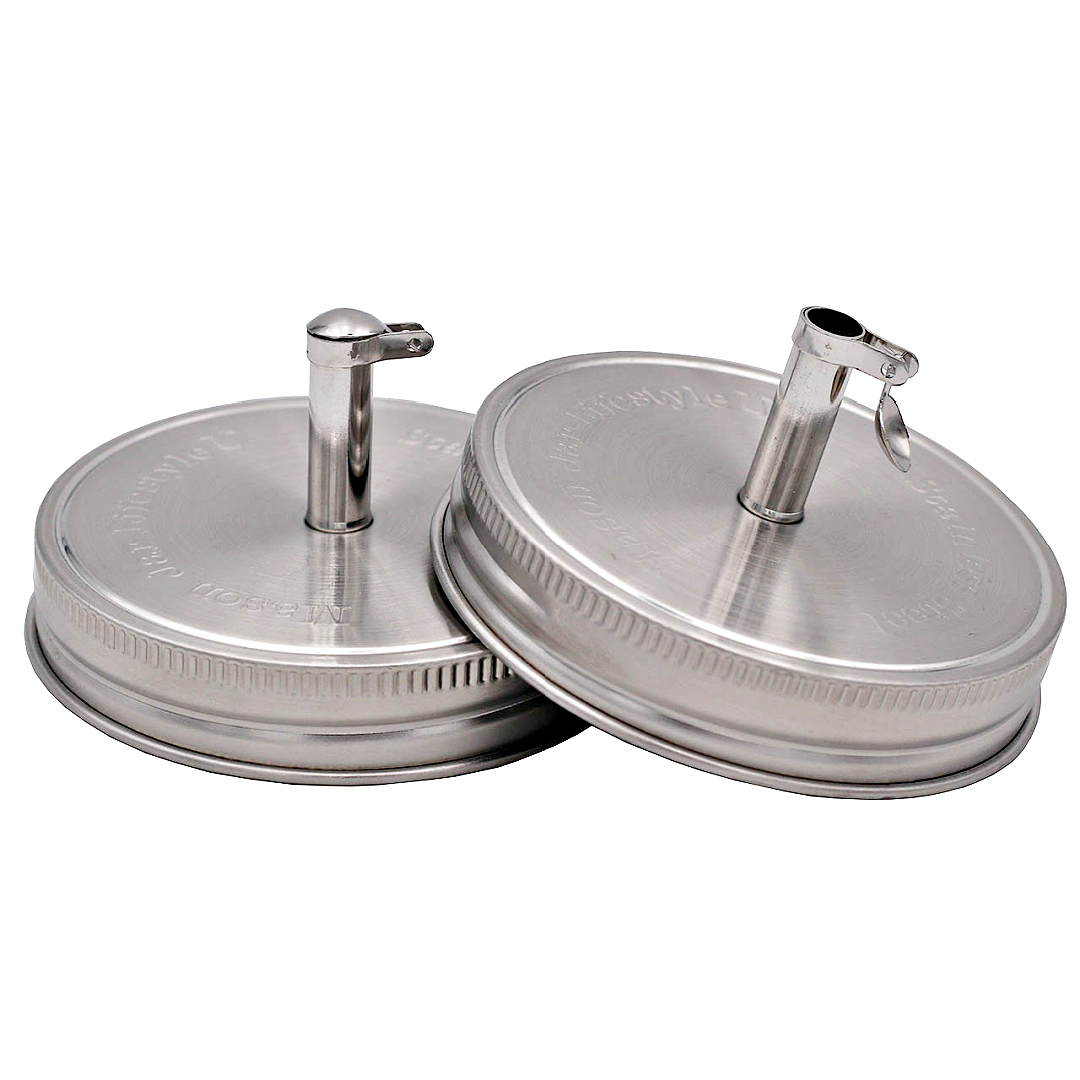 Mason Jar Lifestyle - Stainless Steel Pour Spout Oil Cruet Lids for Mason Jars: Regular mouth