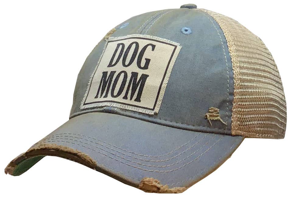 Vintage Life - Dog Mom Distressed Trucker Hat Baseball Cap