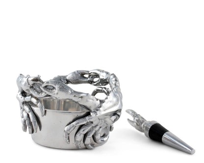 Arthur Court - Crab Wine Caddy and Stopper Set