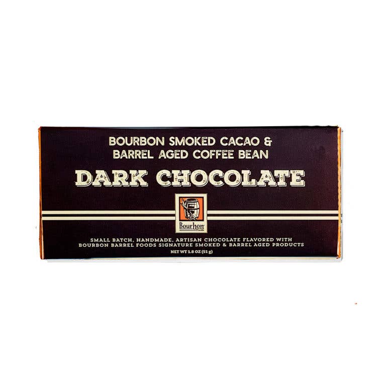 Bourbon Barrel Foods - Dark Chocolate Candy Bar Bourbon Smoked Cacao Nib: 1.8 oz