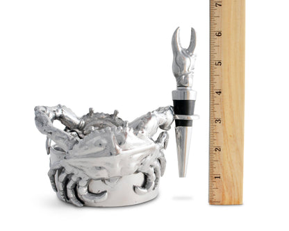 Arthur Court - Crab Wine Caddy and Stopper Set