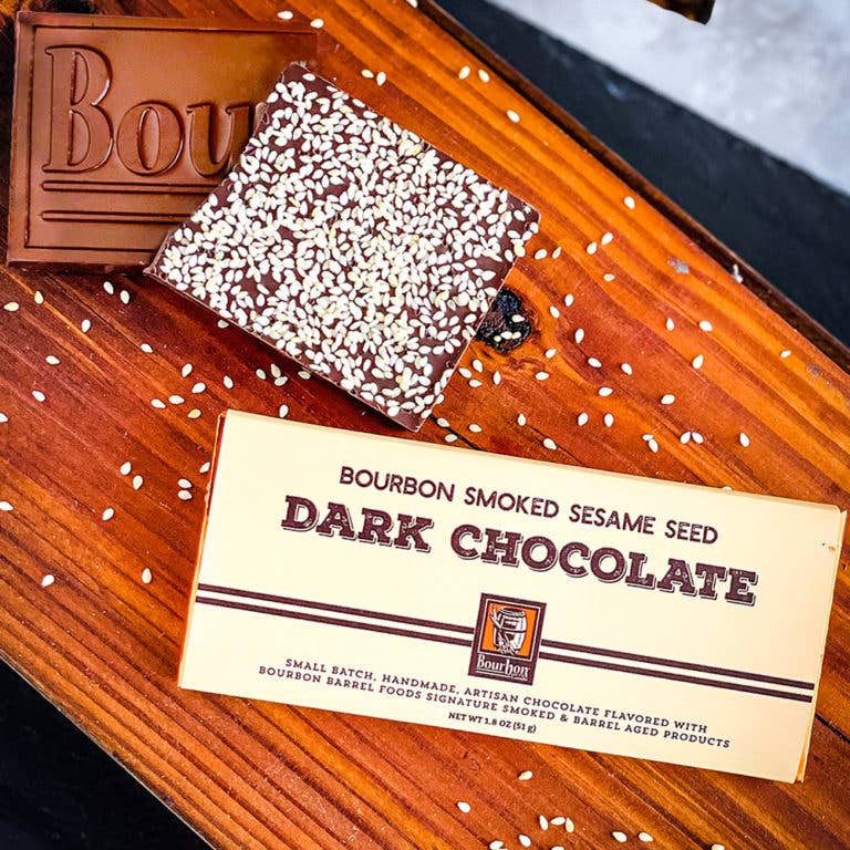 Bourbon Barrel Foods - Dark Chocolate Candy Bar Bourbon Smoked Sesame: 1.8 oz