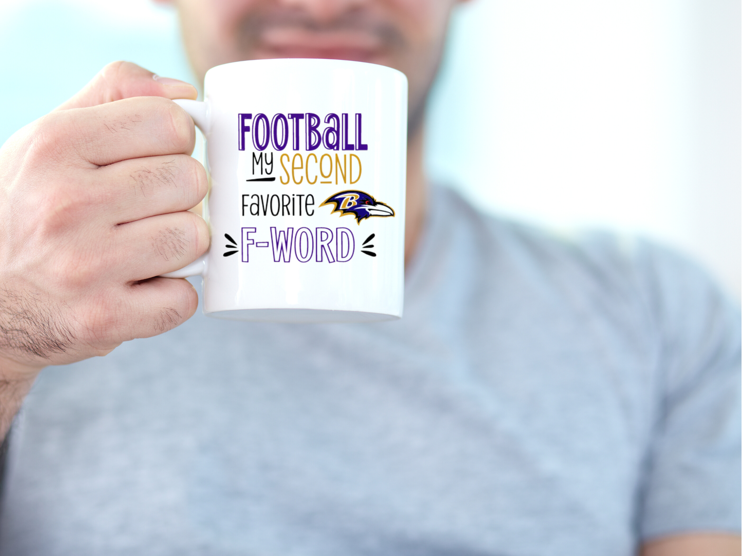 Colorful Creek Studio - Sports mug, Baltimore Ravens FOOTBALL My Second Fav F-Word