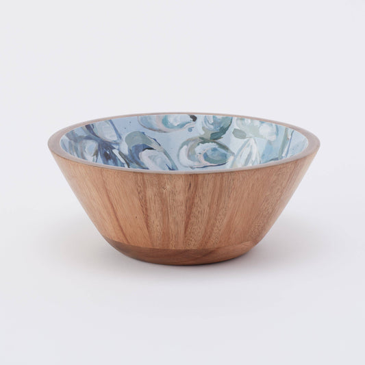 Kim Hovell Art - Wooden Bowl (Large) - Pewter Shells