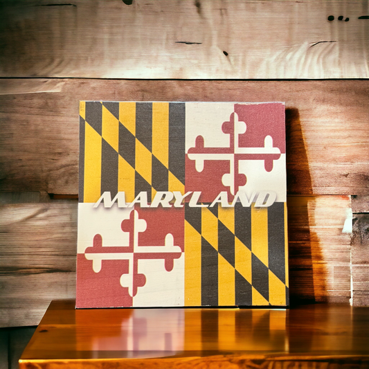 Mill Wood Art Signs Maryland Flag Charmer