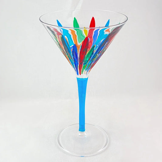 Enchanted Martini Glasses, Hand-Painted Italian Crystal