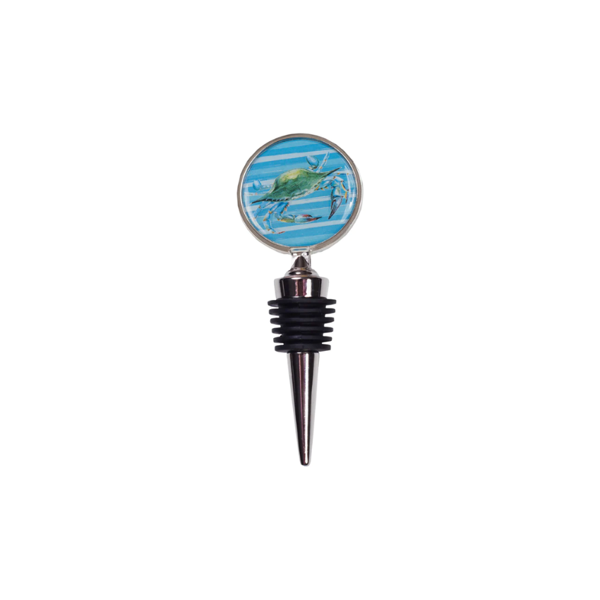 Maryland Crab Stripe Wine Stopper