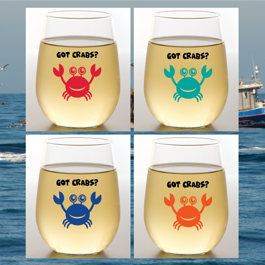 Wine-Oh! - GOT CRABS? Shatterproof Wine Glasses- 2pack