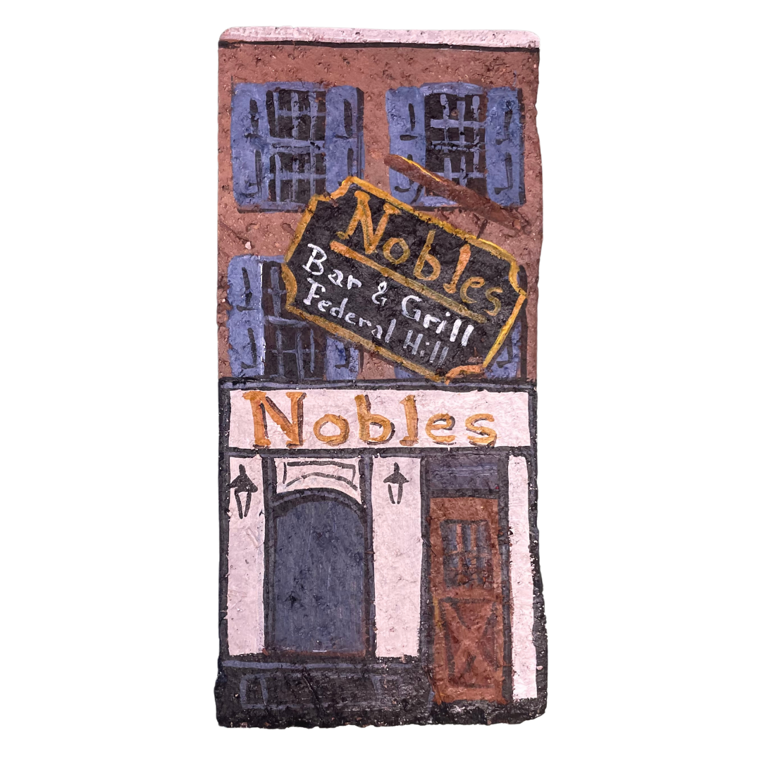 Linda Amtmann Hand Painted Brick - Nobles Bar & Grill