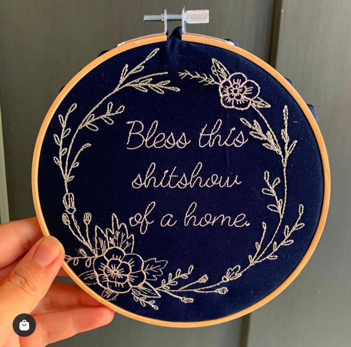Buffalovely - Bless This Shitshow of a Home Embroidery Hoop