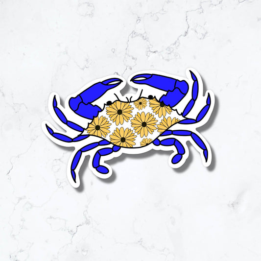 Jami Creates - Blue Maryland Crab Black Eyed Susan Flower Sticker