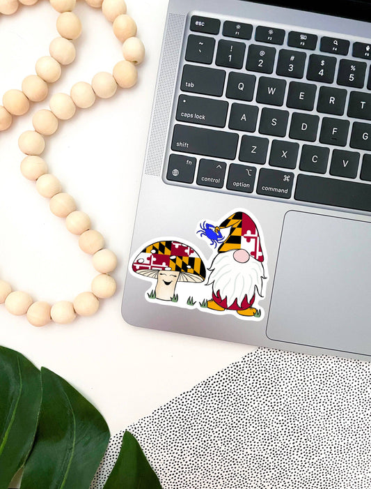 Jami Creates - Maryland Mushroom & Maryland Gnome Sticker