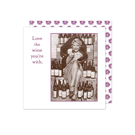 Shannon Martin Design - Love Wine With Beverage Napkin