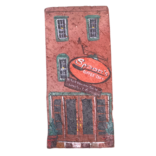 Linda Amtmann Hand Painted Brick -Spoon's Coffee Cafe